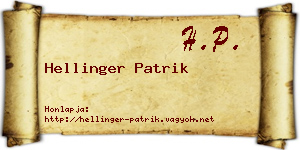 Hellinger Patrik névjegykártya